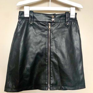 Black  Faux Leather Mini Skirt Size S NWT